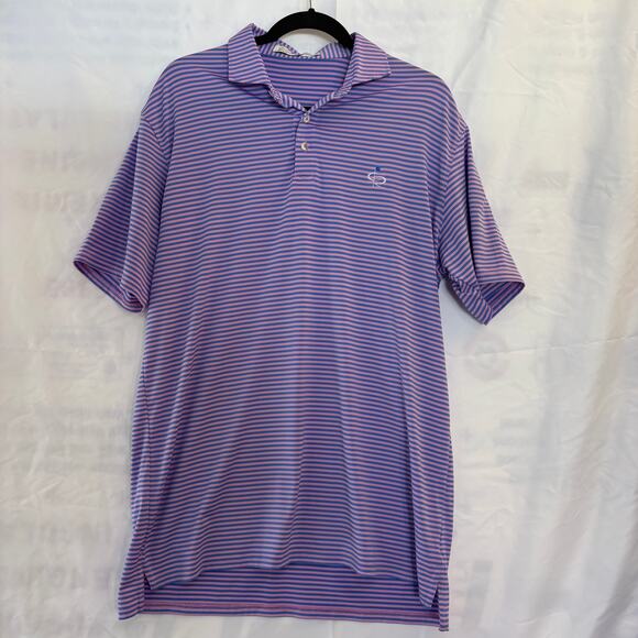 Holderness & Borne Tailored Fit Polo Mens Large Stripe Champions Retreat Golf - Picture 1 of 9